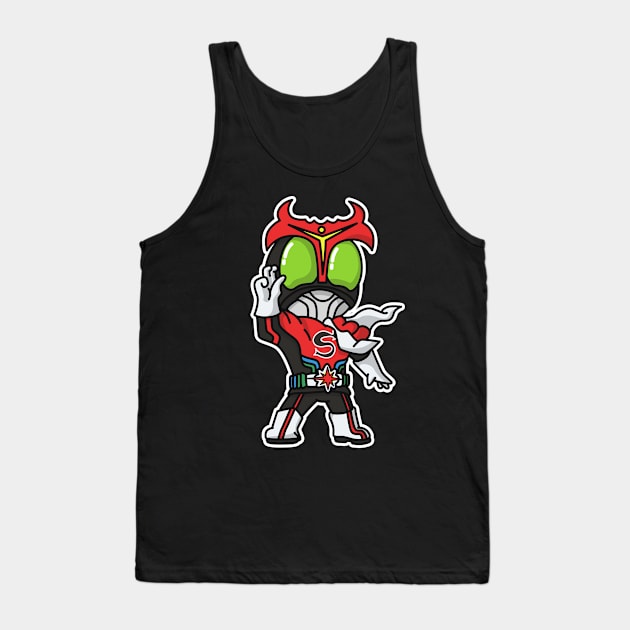 Kamen Rider Stronger Chibi Style Kawaii Tank Top by The Toku Verse